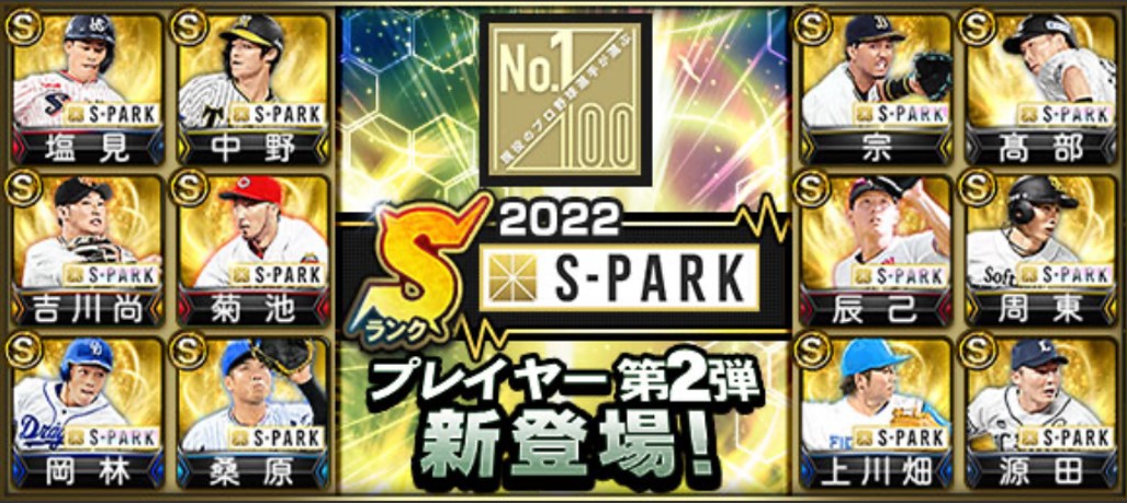 【プロスピA】S-PARKプレイヤー第2弾当たり選手ランキング！源田・塩見・菊池登場！