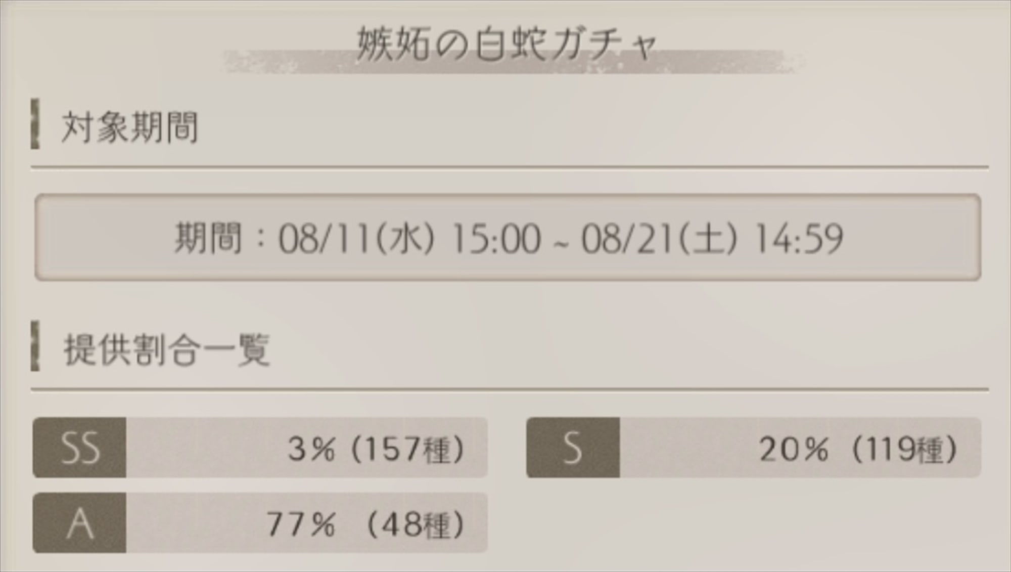 【シノアリス】ガチャの確率がひどい！排出確率がかなりヤバいぞ！